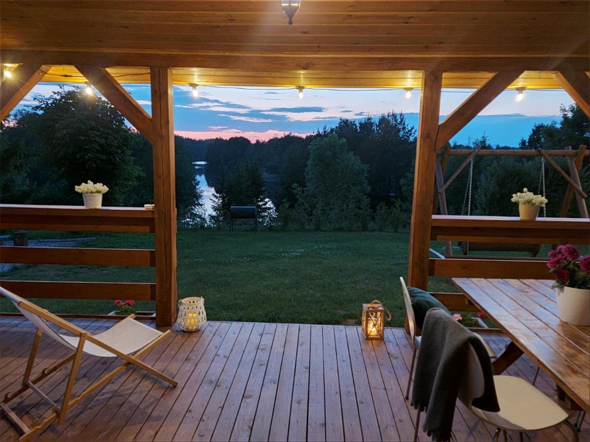 Domek Z Kominkiem Nad Jeziorem Z Jacuzzi Ogrodowym Sumowo  Экстерьер фото