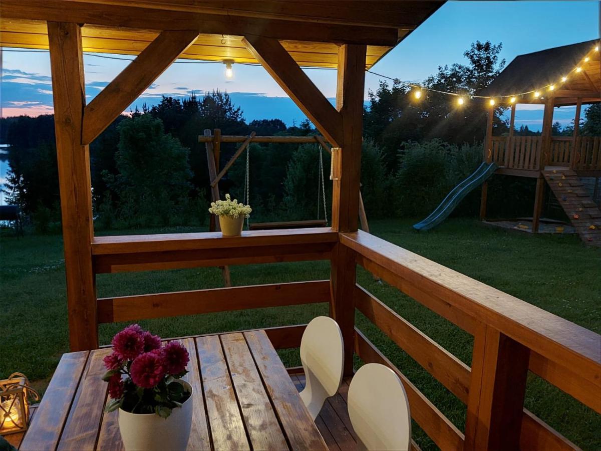 Domek Z Kominkiem Nad Jeziorem Z Jacuzzi Ogrodowym Sumowo  Экстерьер фото